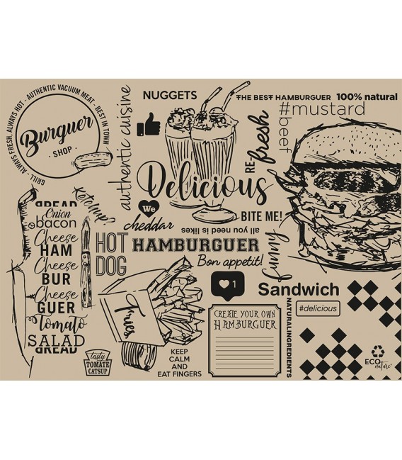 Mantel Individual Papel Ecológico 30x40cm Delicious