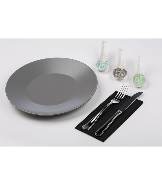 Servilletas Papel Punta-Punta 40 x 40 cm Plegadas 1/8 Negras