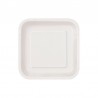 Platos Biodegradables de Cartón Cuadrados Blancos 18cm