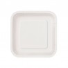 Platos Biodegradables de Cartón Cuadrados Blancos 20cm