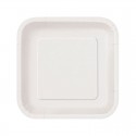 Platos Biodegradables de Cartón Cuadrados Blancos 23cm