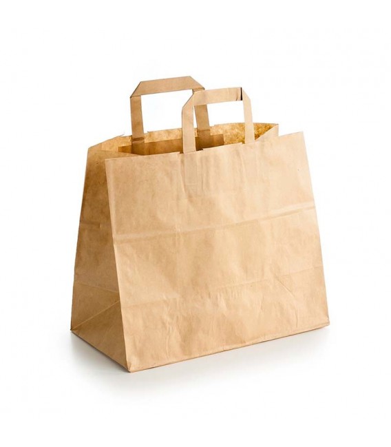 Bolsas de Papel Kraft con Asas Take Away 26+17x26cm