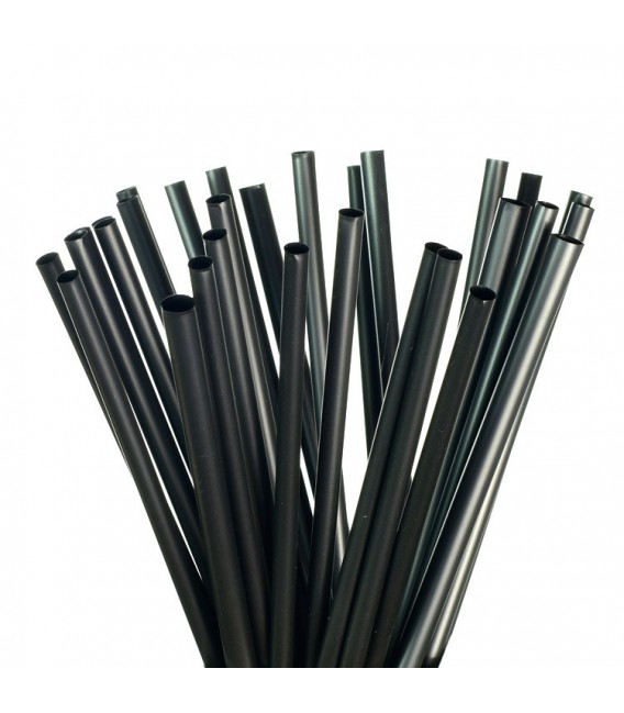 Pajitas Biodegradables Rectas Negras de PLA Ø8mm x 25cm