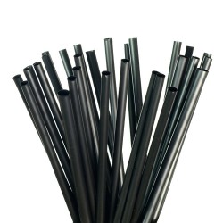 Pajitas Biodegradables Rectas Negras de PLA Ø8mm x 25cm