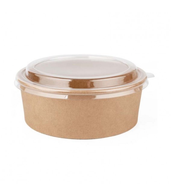 Envases de Cartón Redondos con Tapa Transparente 750ml