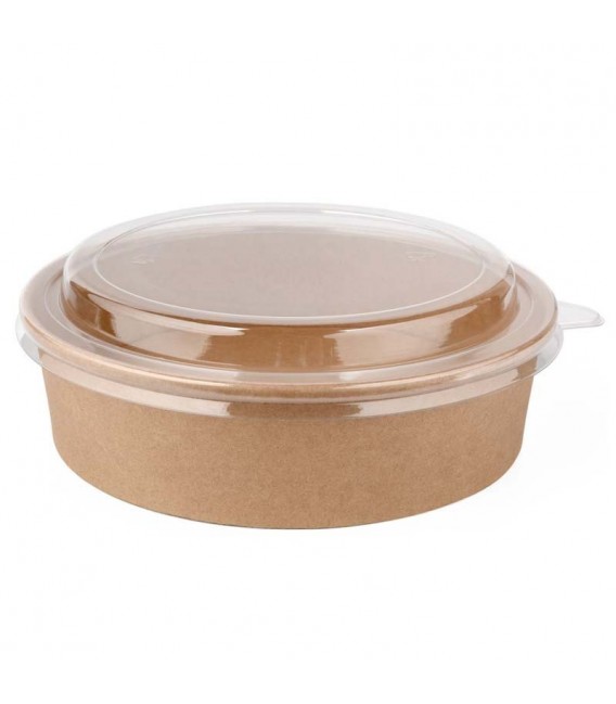 Envases de Cartón Redondos con Tapa Transparente 1.100ml