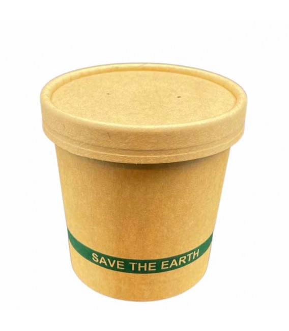 Tarrinas de Cartón Kraft con Tapas 360ml