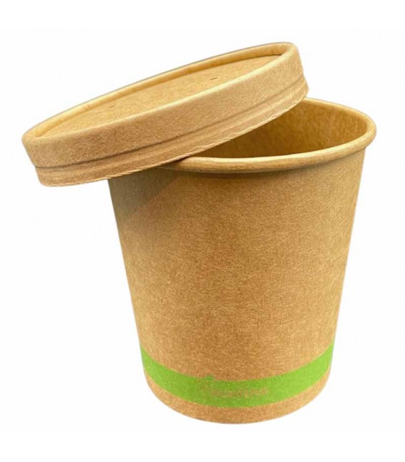 Tarrinas de Cartón Kraft con Tapas 480ml