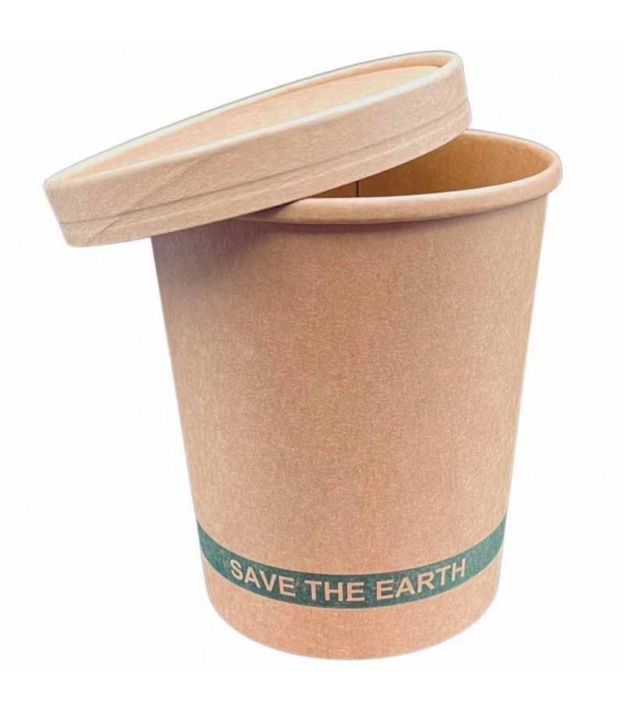 Tarrinas de Cartón Kraft con Tapas 1.000ml