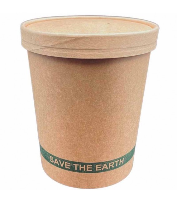 Tarrinas de Cartón Kraft con Tapas 1.000ml