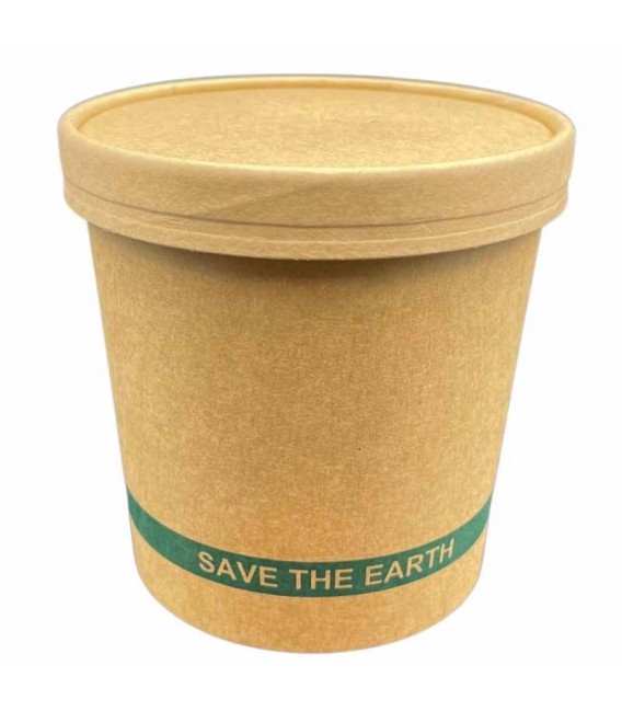 Tarrinas de Cartón Kraft con Tapas 750ml