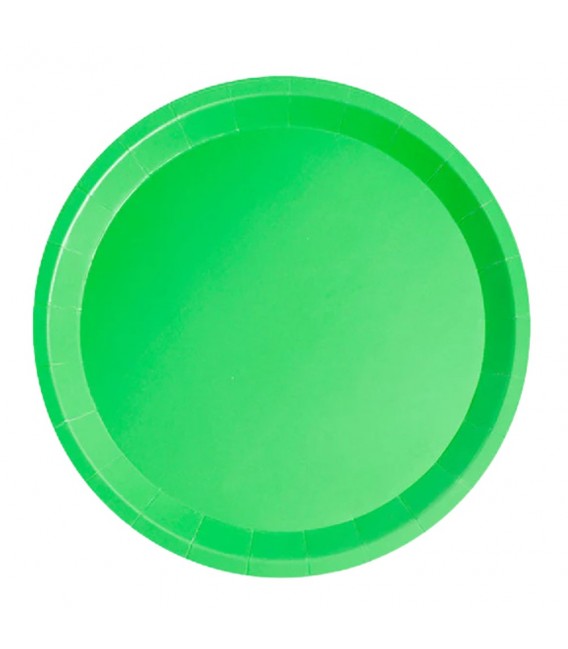 Platos Biodegradables de Cartón Verdes 20,5cm