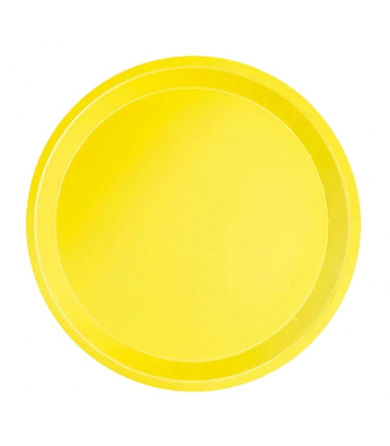 Platos Biodegradables de Cartón Amarillos 20,5cm