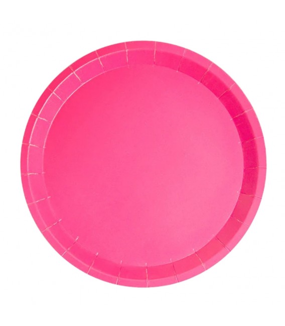 Platos Biodegradables de Cartón Rosas 20,5cm