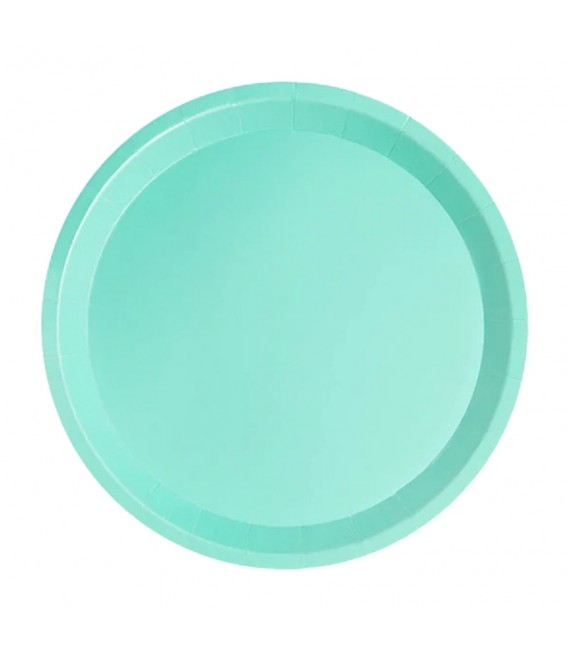 Platos Biodegradables de Cartón Mint 20,5cm