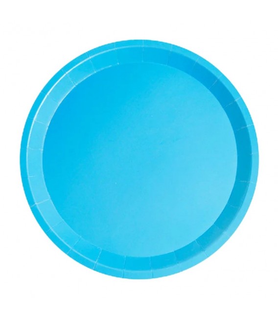 Platos Biodegradables de Cartón Azules 20,5cm