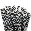 Pajitas de Papel Biodegradables Rectas Negras y Blancas Ø6mm x 20cm