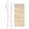 Set de Cubiertos Compostables con Tenedor, Cuchillo y Servilleta