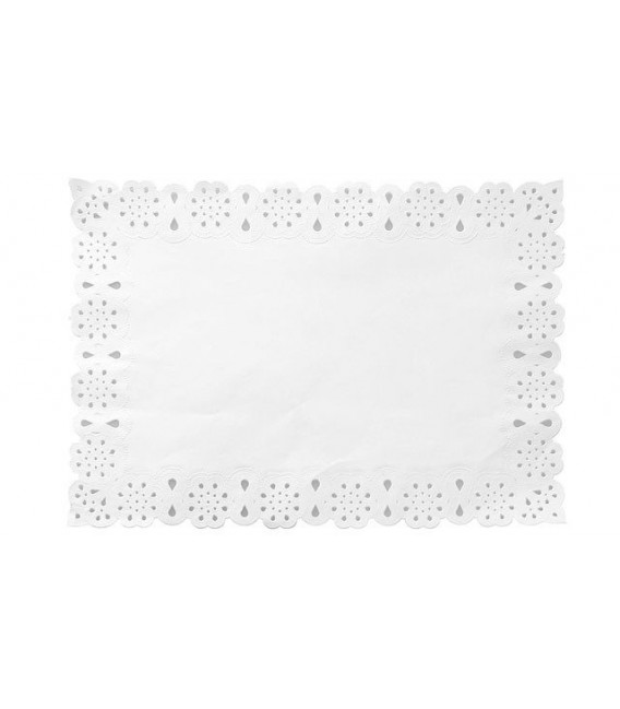 Blondas de Papel Rectangulares Blancas 26x37cm (2.500 Uds)