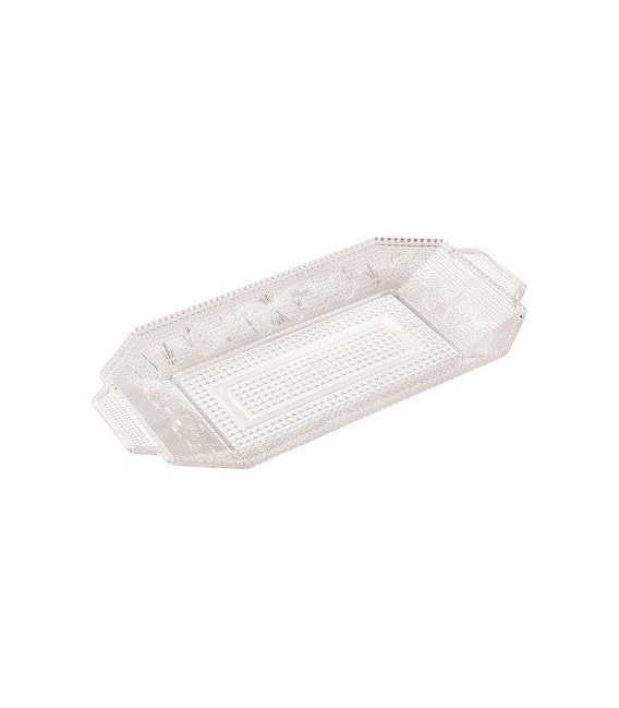 Bandejas de Plástico PS Lux Transparentes Reutilizables 28,5 x 14,5 cm